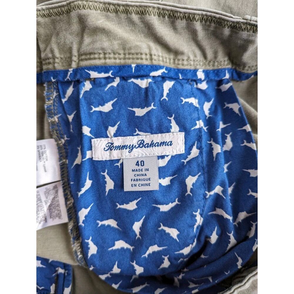 TOMMY BAHAMA BORACAY 10" INCH SHORTS MENS 40 Army Green STRETCH Chino C3 - Picture 5 of 12
